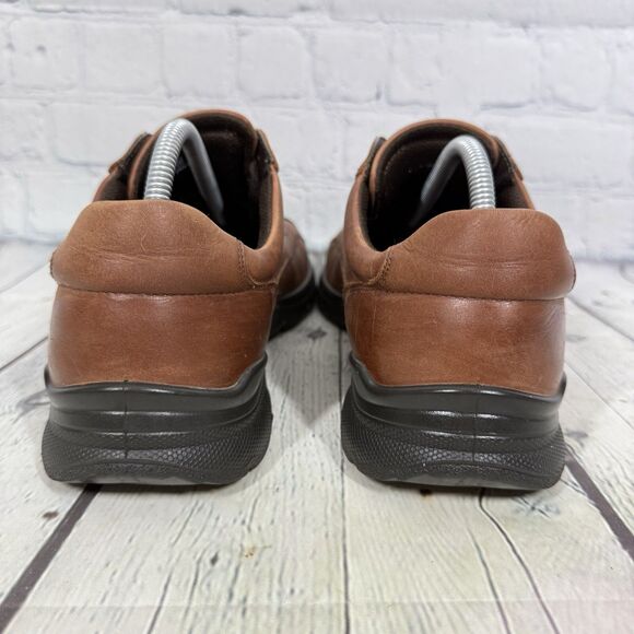 Ecco Irving Men Size 10-10.5 Brown Leather Trainers Lace Up Comfort Career Shoes main image 10